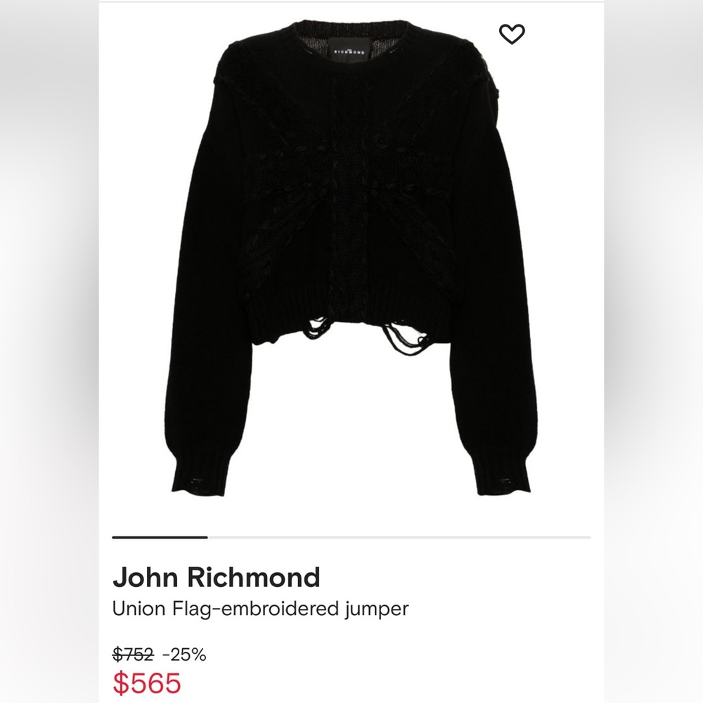 John Richmond Sweater, Viscose/Leather - Picture 5 of 10